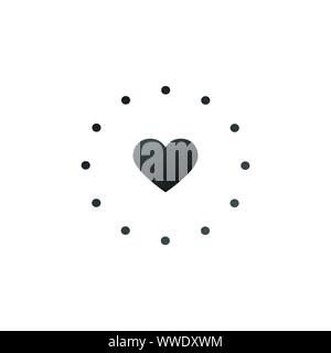 Heart icon in dotted circle aim sign icon. for your web site design, logo, app, UI. Stock Vector illustration isolated on white background. Stock Vector