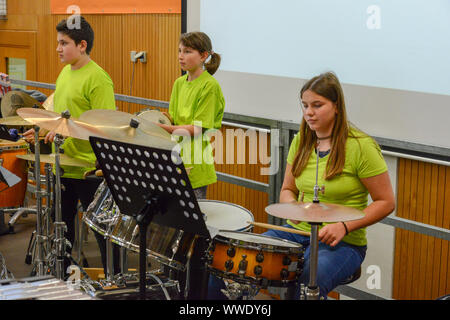 Montagnola, Switzerland - 13 May 2019: concert performed by young people at Montagnola on Switzerland Stock Photo