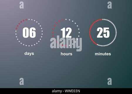 Countdown vector template digital clock timer background for coming soon Stock Vector