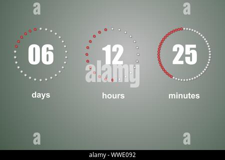 Digital timer display icon for scoreboard and countdown monitoring ...