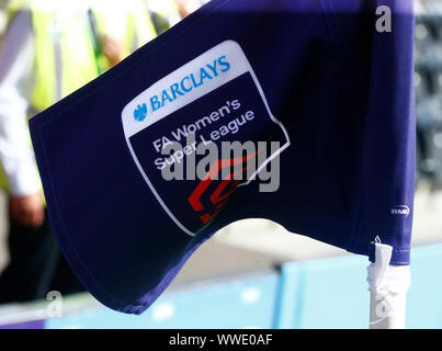 London, Inited Kingdom. 15th Sep, 2019. LONDON, UNITED KINGDOM SEPTEMBER 15. Corner Flag during Barclays FA Women's Super League between Tottenham Hotspur and Liverpool at The Hive Stadium, London, UK on 15 September 2019 Credit: Action Foto Sport/Alamy Live News