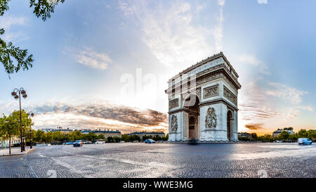 Paris Triumphal Arch the Arc de Triomphe de l’Etoile, France Stock Photo