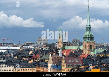 Stockholm, Sweden. September 2019. The aerial view of the city roofs Stock Photo