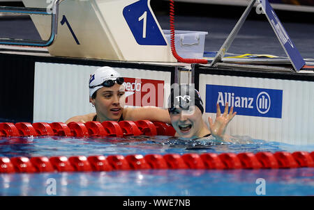 Great Britain's Toni Shaw after coming in 2nd place in the Women's 50m Freestyle S9 Final during day seven of the World Para Swimming Allianz Championships at The London Aquatic Centre, London. Stock Photo
