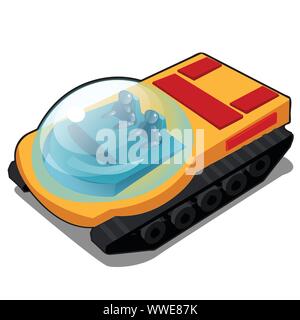 Moon rover vehicle isolated on white background. Vector cartoon close-up illustration. Stock Vector