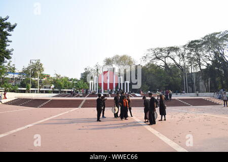 Sahid minar,Dhaka/Bangladesh - march 23,2019: The Shaheed Minar is the national monument in Dhaka, Bangladesh Stock Photo