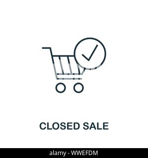 Closed Sale outline icon. Thin line concept element from crm icons collection. Creative Closed Sale icon for mobile apps and web usage Stock Vector