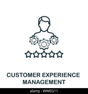 Customer Experience Management outline icon. Thin line concept element from crm icons collection. Creative Customer Experience Management icon for Stock Vector