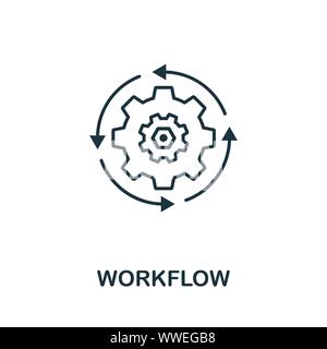 Workflow outline icon. Thin line concept element from crm icons collection. Creative Workflow icon for mobile apps and web usage Stock Vector