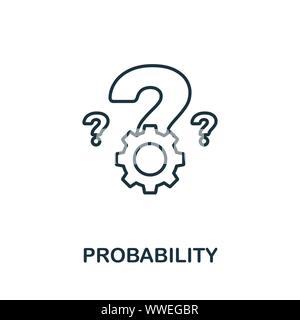 Probability outline icon. Thin line concept element from crm icons collection. Creative Probability icon for mobile apps and web usage Stock Vector