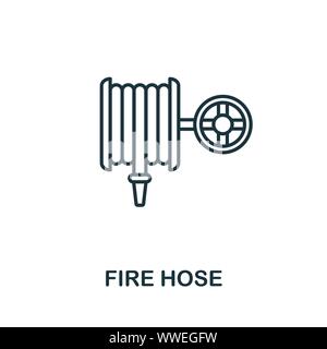 Fire Hose outline icon. Thin line concept element from fire safety icons collection. Creative Fire Hose icon for mobile apps and web usage Stock Vector