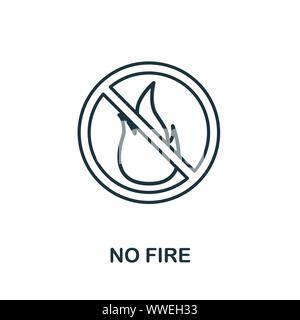 No Fire outline icon. Thin line concept element from fire safety icons collection. Creative No Fire icon for mobile apps and web usage Stock Vector