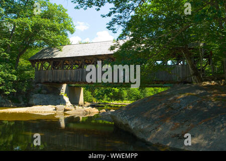 Sunday River Covered Bridge, Bethel, Maine Stock Photo