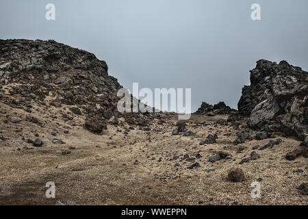 Snaefellsjokull mountain depicting a world alien to the eye bleak and without glacial ice covering it anymore Stock Photo