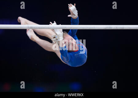 Paris, France. 15th Sep, 2019. Anastasiia Agafonova from Russia during 2019 FIG World cup Challenge in Paris, finals on Sunday September 15th Credit: Kathleen Michel/Alamy Live News Stock Photo