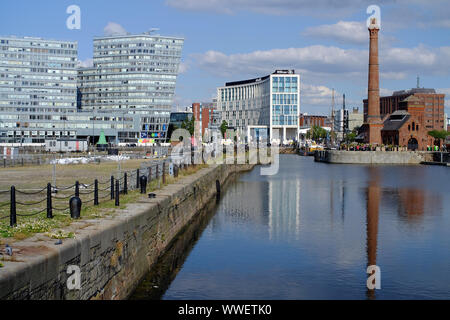 Pump House and Royal Albert Dock,Liverpool, Merseyside, UK Stock Photo