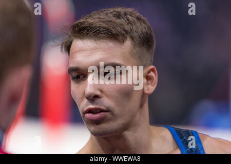 Paris, France. 15th Sep, 2019. Alexander Myakinin from Israel during 2019 FIG World cup Challenge in Paris, finals on Sunday September 15th Credit: Kathleen Michel/Alamy Live News Stock Photo