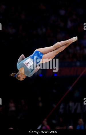 Paris, France. 15th Sep, 2019. Anastasiya Alistratava from Belarus during 2019 FIG World cup Challenge in Paris, finals on Sunday September 15th Credit: Kathleen Michel/Alamy Live News Stock Photo