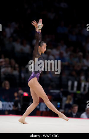 Paris, France. 15th Sep, 2019. Sira Macias from Argentina during 2019 FIG World cup Challenge in Paris, finals on Sunday September 15th Credit: Kathleen Michel/Alamy Live News Stock Photo