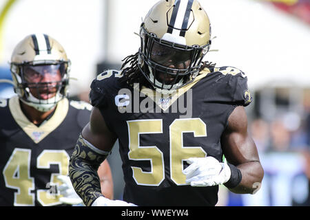 New Orleans Saints Demario Davis sacks New York Giants Eli Manning