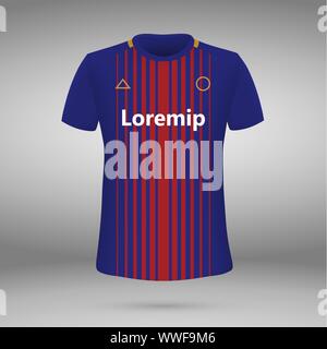 football kit Barcelona, shirt template for soccer jersey. Vector ...