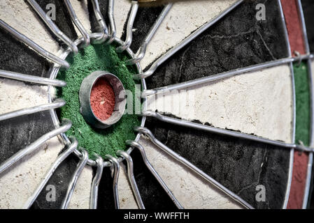 Center of the dart board which is also known as ' bulls eye'. Stock Photo