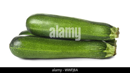 Fresh zucchini squashes on white background Stock Photo