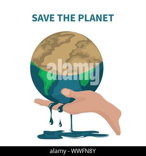 Vector of saving the planet about global warming Stock Vector