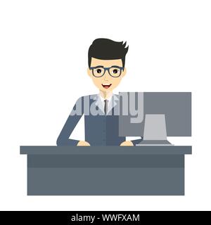 Executive professional person working on a computer Stock Vector