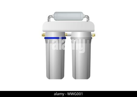Home filter for drinking water purification. Vector illustration. Treatment equipment. Stock Vector