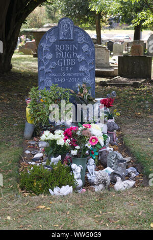 grave of the late Robin Gibb from the famous band the Bee Gees Stock Photo