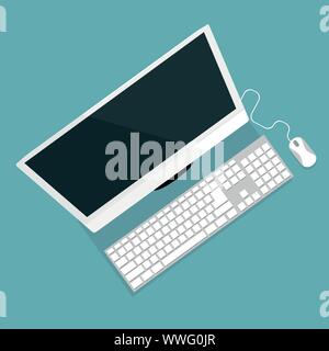 Modern computer design with top view Stock Vector