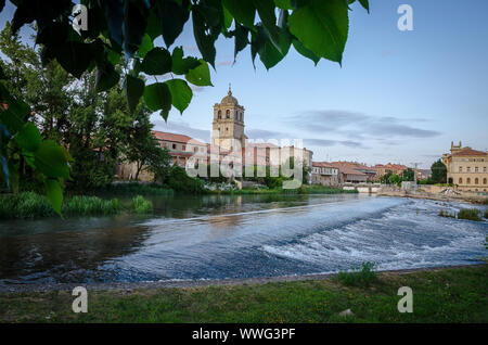 Spain. Aguilar de Campoo from the river Pisuerga. Palencia Stock Photo