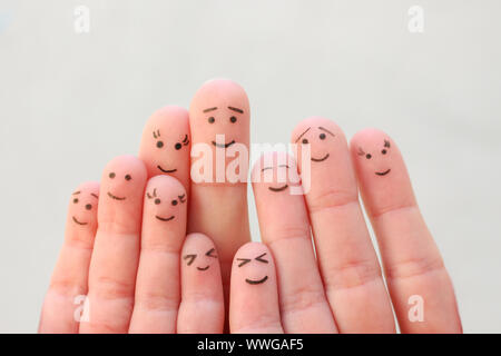 Fingers art of large family. Stock Photo