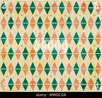 Seamless aged diamond pattern Stock Vector