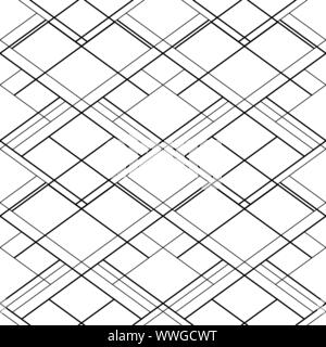 Abstract seamless vector pattern with black cross lines on a white background. For web sites backdrop, wallpaper design Stock Vector