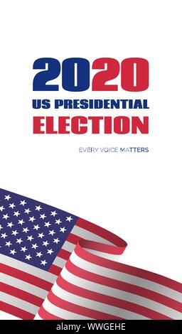 2020 US Presidential election banner. Vector vertical template for vote Stock Vector