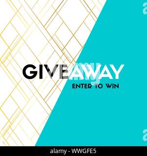 Giveaway. Enter to win. Vector banner template for social media contest Stock Vector