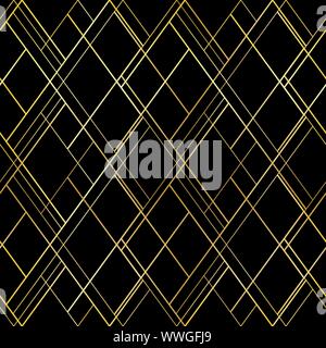 Dark luxury seamless pattern. Vector background with golden cross threads. For premium style package, wallpaper Stock Vector