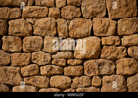 A natural dry stone wall made from stone from Hadspen Quarry in Somerset Stock Photo
