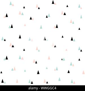 Cute seamless vector pattern. Minimal scandinavian style background with stylized Christmas trees. For kids textile Stock Vector