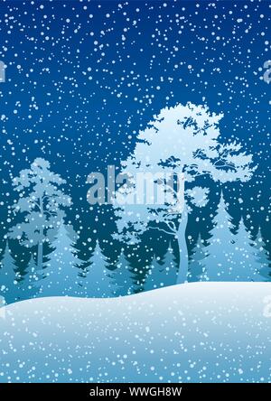 Winter Christmas Landscape Stock Vector