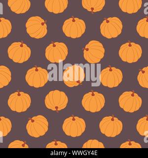 Hand-drawn pumpkins vector seamless pattern Stock Vector