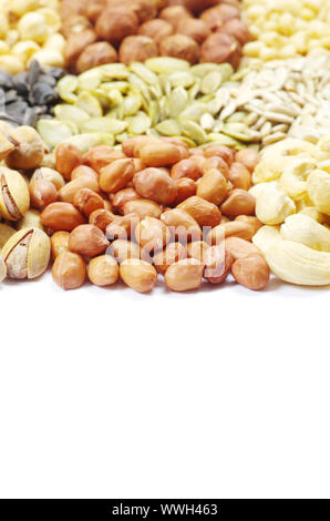 seeds and nuts with collection Stock Photo