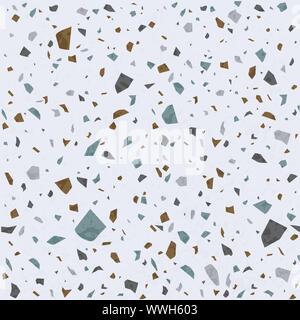 Terrazzo vector seamless pattern. Stone flooring background Stock Vector