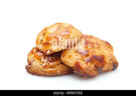 Seasome pork cakes in Hong Kong style isolated on white backgrou Stock Photo