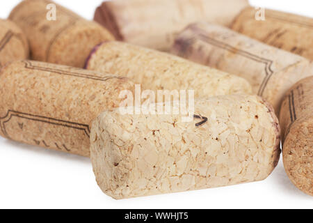 Macro view of a heap of wine corks Stock Photo
