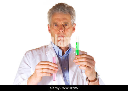 Man is doing research in the laboratory Stock Photo