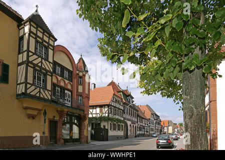 Rheinzabern - main road Stock Photo