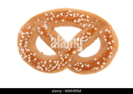 Macro pretzel isolated over white background Stock Photo